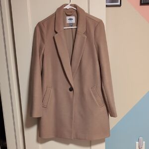 Old Navy Light Tan Coat with Notched Lapels